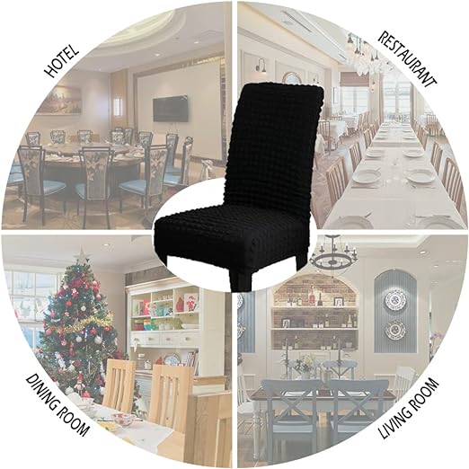 Bubble Style Fitted Chair Cover Black - Image 3