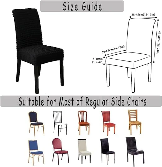 Bubble Style Fitted Chair Cover Black - Image 4