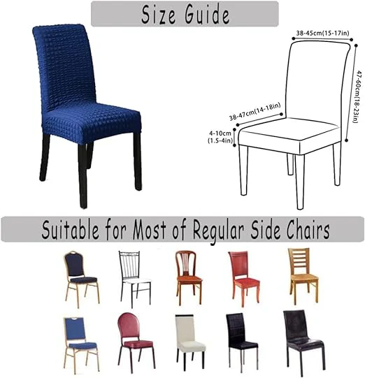 Bubble Style Fitted Chair Cover Blue - Image 5