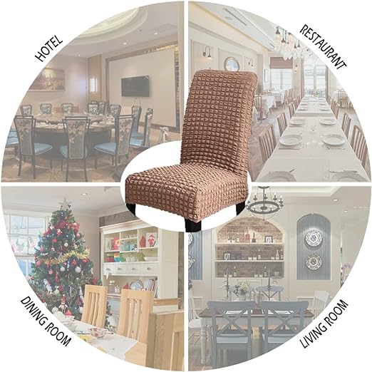 Bubble Style Fitted Chair Cover Khaki - Image 3