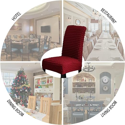 Bubble Style Fitted Chair Cover Maroon - Image 3