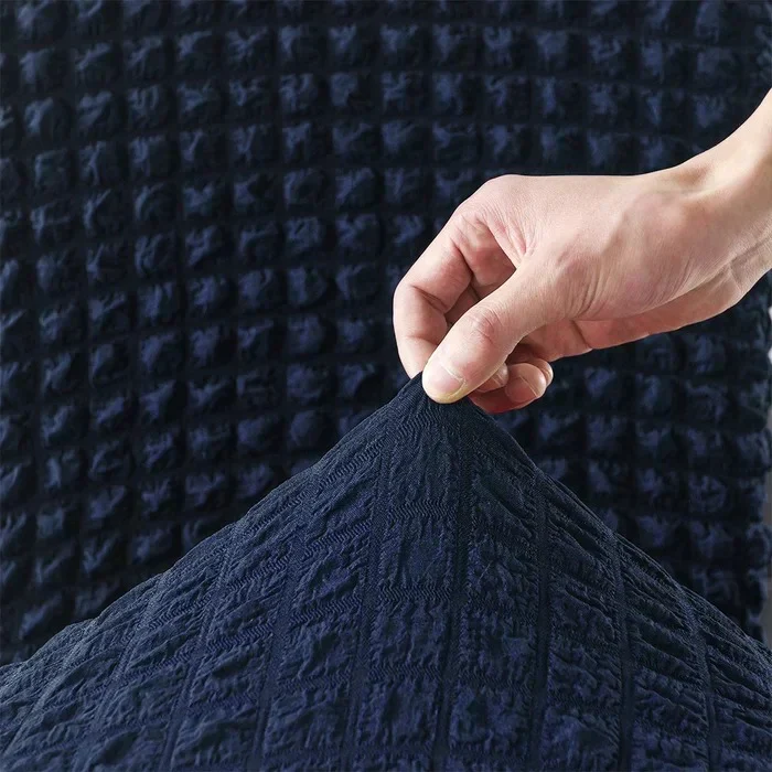 Premium Bubble Frilled Chair Cover Blue - Image 7