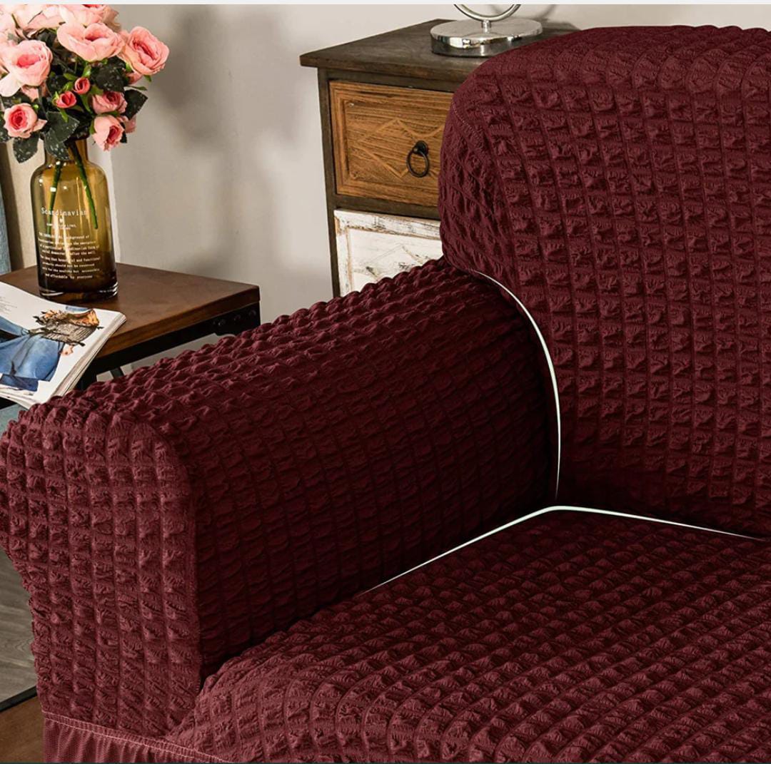 New Turkish Bubble  Sofa Cover Maroon - Image 3